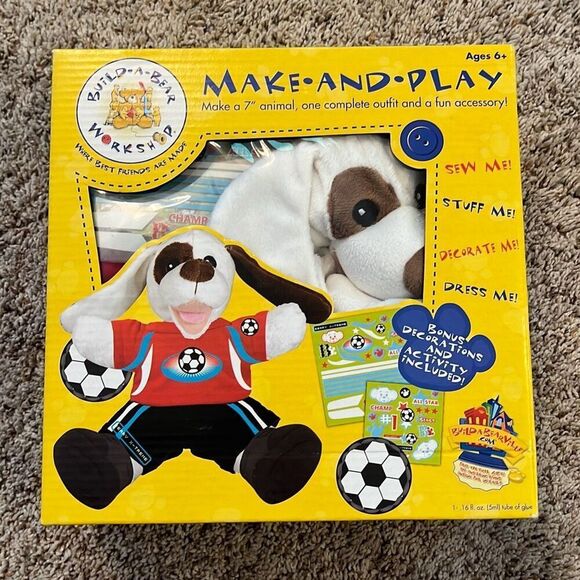 NEW Build A Bear Playful Puppy Sports Soccer Make And Play Kit - Picture 2 of 11